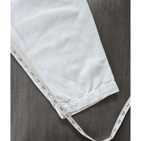 Free People Barrel Crop Pants White Sz L Button Fly Paperbag Waist - Picture 9 of 11